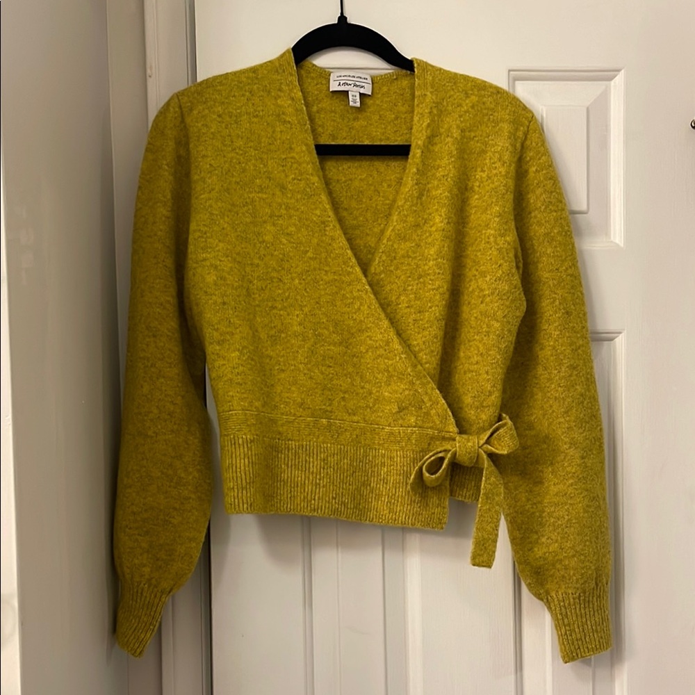 Yellow Wrap Sweater